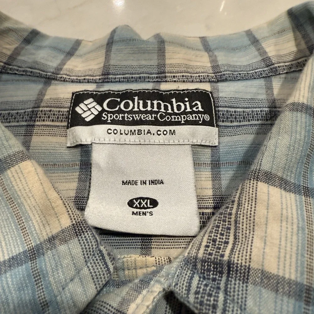 Columbia Short Sleeve Button Down Shirt‎ Mens XXL 2XL Hiking Travel Fishing